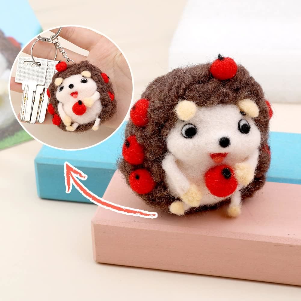  Hedgehog Needle Felt Kit - Animal Felted Dolls |   Beginner Diy Gifts | Decorative Ornaments  - image 1