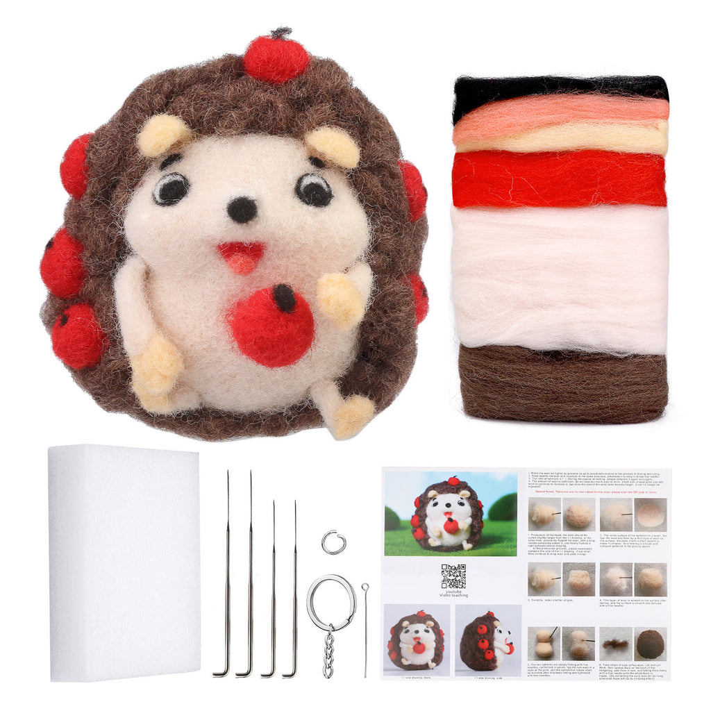  Hedgehog Needle Felt Kit - Animal Felted Dolls |   Beginner Diy Gifts | Decorative Ornaments  - Hedgehog kit - image 0