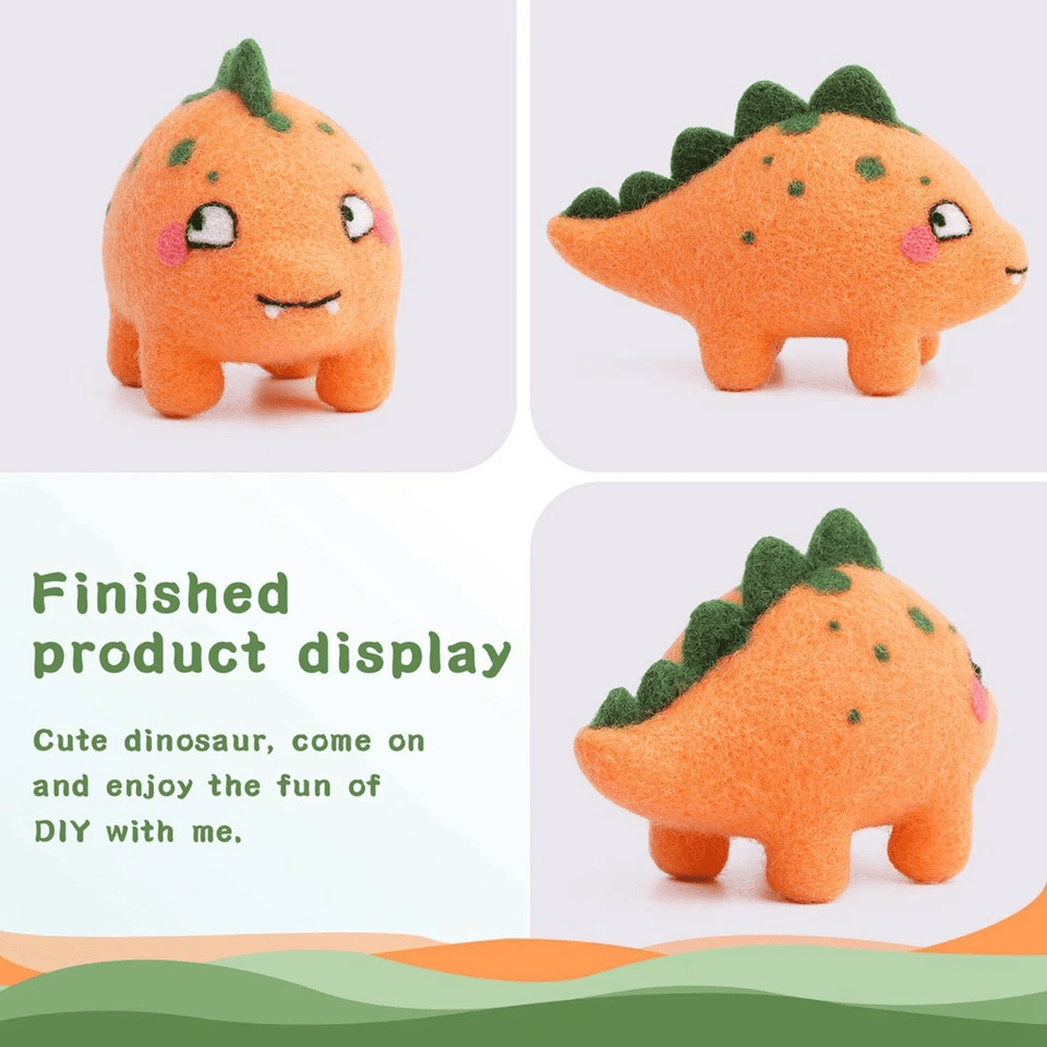  Dinosaur Needle Felt Kit - Cute Felted Dolls | Felting Decorative Ornaments | Beginner Friendly Diy - image 4