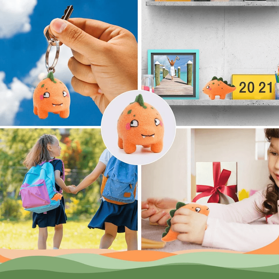  Dinosaur Needle Felt Kit - Cute Felted Dolls | Felting Decorative Ornaments | Beginner Friendly Diy - image 5