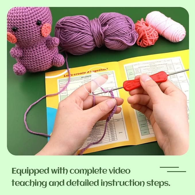  Handmade Purple Dinosaur Crochet Kit - Diy  Animal Crochet Doll | Perfect For Beginners - image 3