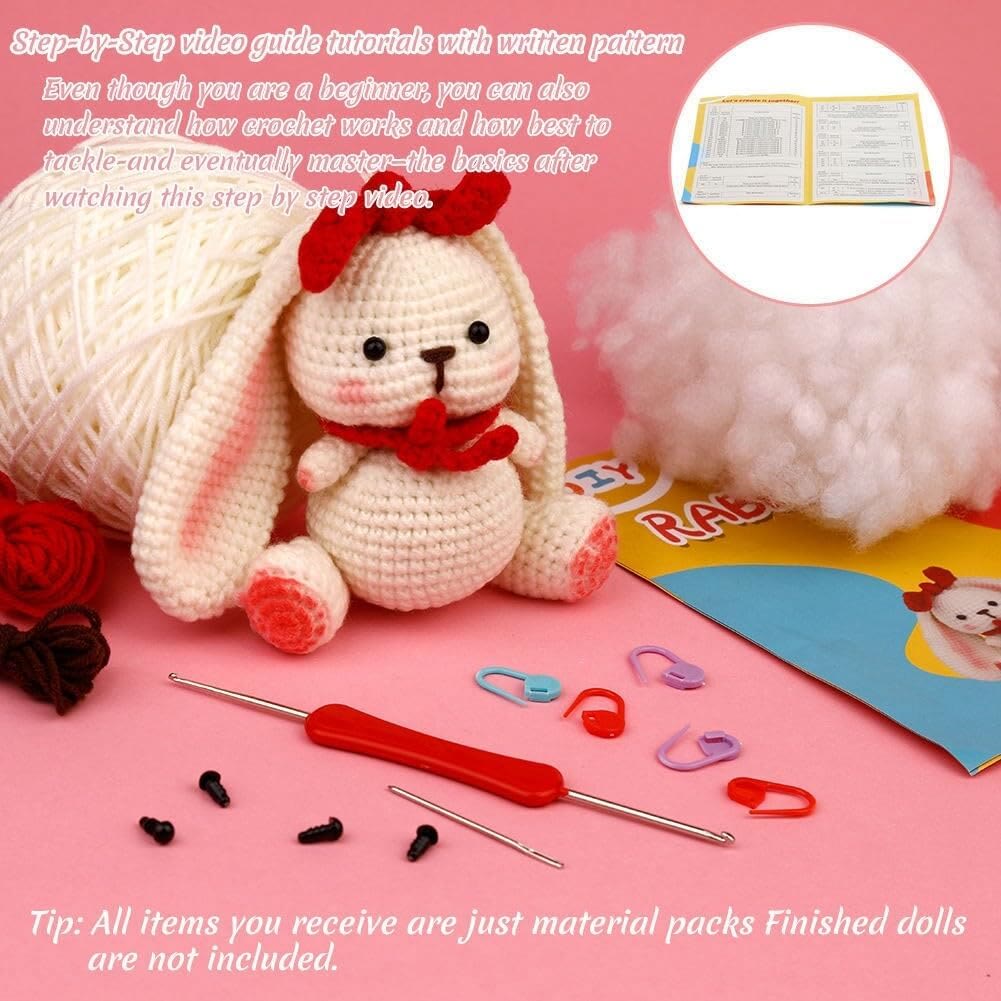  Handmade Sweetheart Rabbit Crochet Kit - Adorable Crochet Toys |  Suitable For Beginner | Nice Presents For Lovers  - image 3