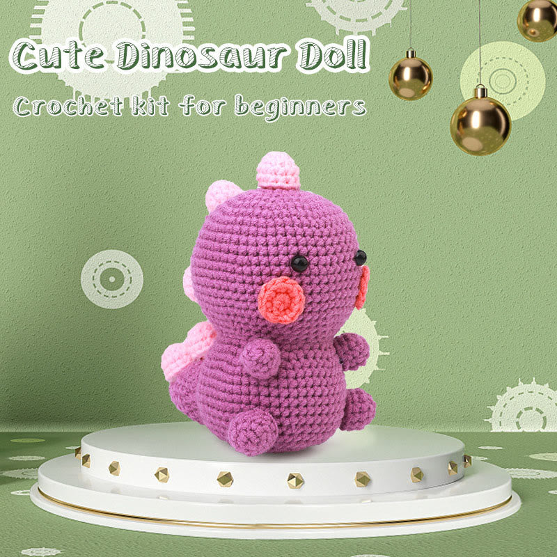  Handmade Purple Dinosaur Crochet Kit - Diy  Animal Crochet Doll | Perfect For Beginners - image 2