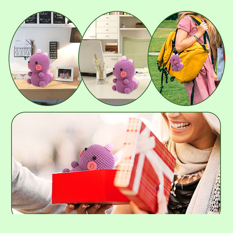  Handmade Purple Dinosaur Crochet Kit - Diy  Animal Crochet Doll | Perfect For Beginners - image 7