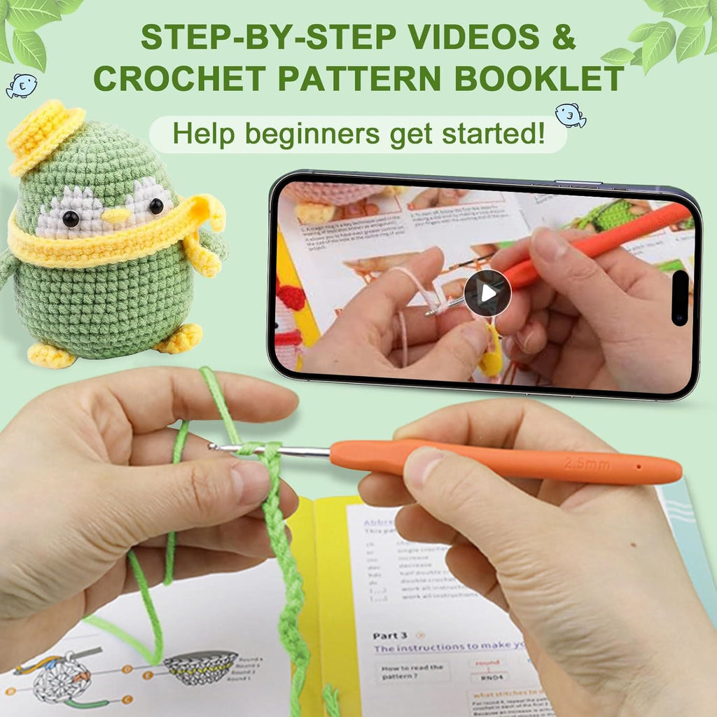  Handmade Green Penguin Crochet Kit - Cutest Home Decoration | Diy  Crochet Handcrafting - image 4