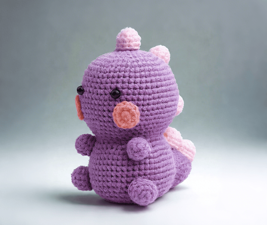  Handmade Purple Dinosaur Crochet Kit - Diy  Animal Crochet Doll | Perfect For Beginners - image 0