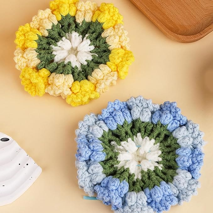 Handmade Flower Woven Coasters Crochet - Creative Crochet Crafts | Perfect Gifts For Mother  - image 0