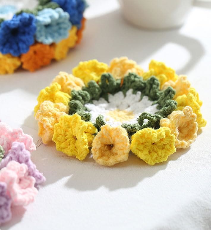 Handmade Flower Woven Coasters Crochet - Creative Crochet Crafts | Perfect Gifts For Mother  - image 1