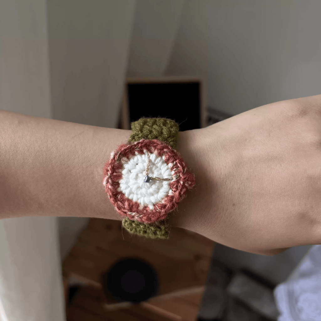 Handmade Crocheted Watches -  Cute Crocheted Craft   | Fashion Accessories | Anniversary Gifts for Couples - Green and red colour - image 3