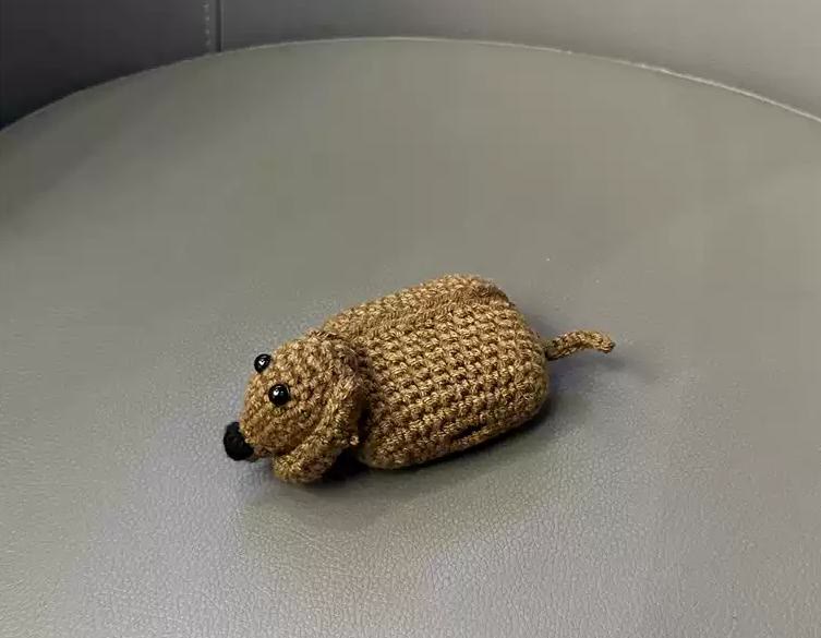 Handmade Brown Dachshund Headphone Case -  Soft And Comfortable Craft | Adorable Bluethy Headphone Case | Suit For Apple Airpods 4 - image 3