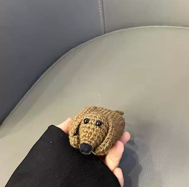 Handmade Brown Dachshund Headphone Case -  Soft And Comfortable Craft | Adorable Bluethy Headphone Case | Suit For Apple Airpods 4 - image 4