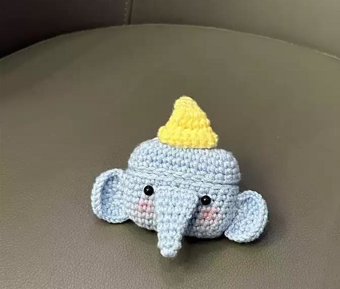 Handmade Blue Elephant Headphone Case - Cute  Bluethy Protective Case | Suit For Apple Wireless Airpods 3 - image 4