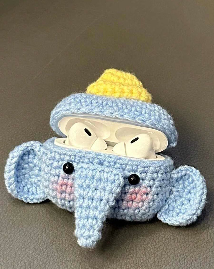 Handmade Blue Elephant Headphone Case - Cute  Bluethy Protective Case | Suit For Apple Wireless Airpods 3 - Blue Elephant Headphone Case ( Apple Airpods 3) - image 3