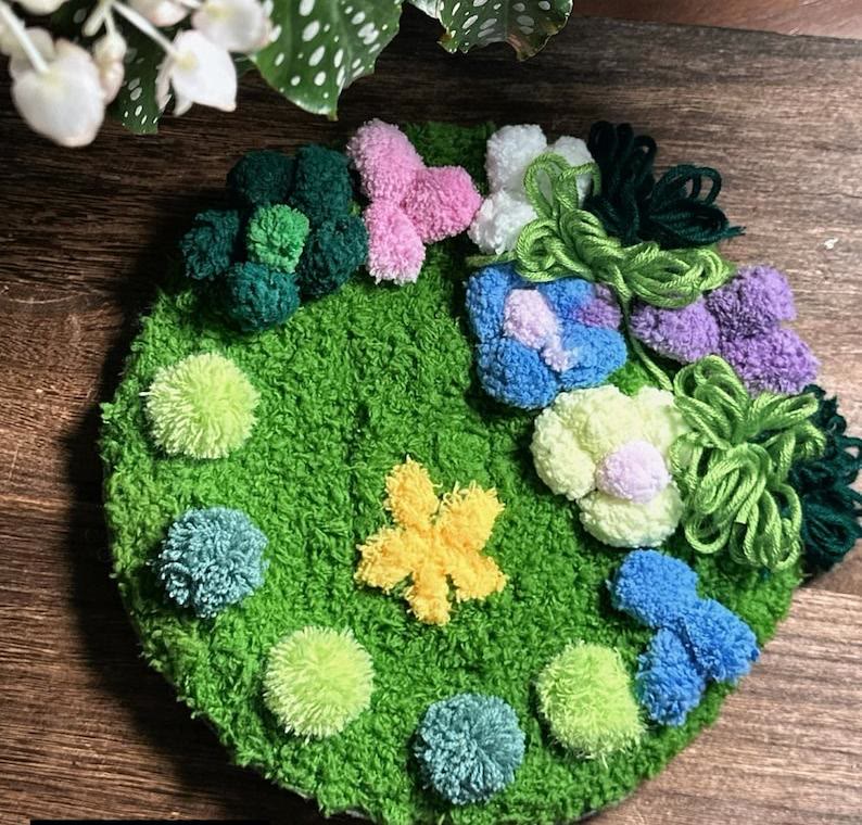 Handmade Green Moss Crochet Coasters -  Beautiful Handicrafts  | Nice Home Decoration | Birthday Gift For Her - Green moss coaster - image 0