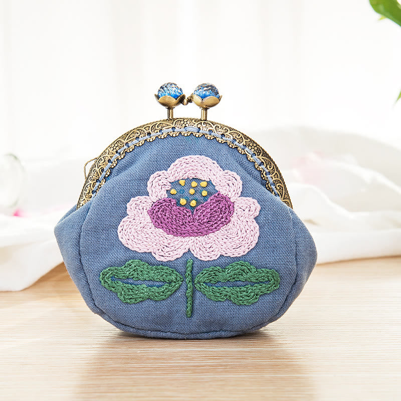 Metal Kiss Lock Bag Kit | Exquisite Coin Purse  | Diy  Mother's Day Gifts - Big flower - image 10