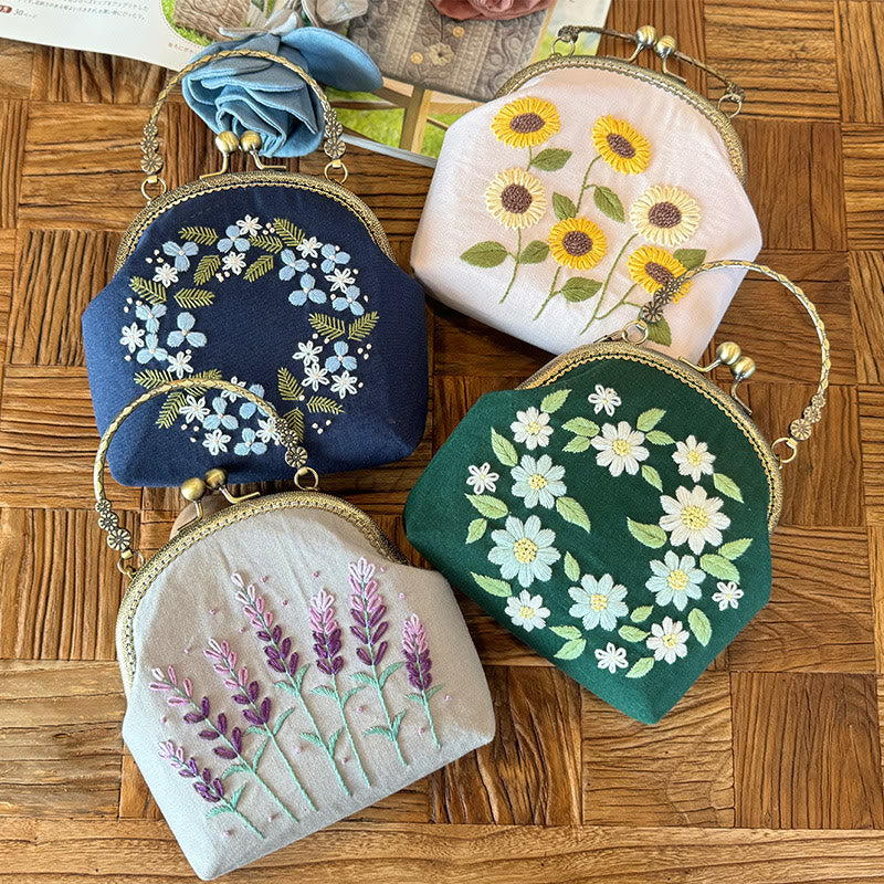 Embroidery Kiss Lock Bag Kit  | Handmake Creative Gifts |  Diy Needlework Backpack - image 0