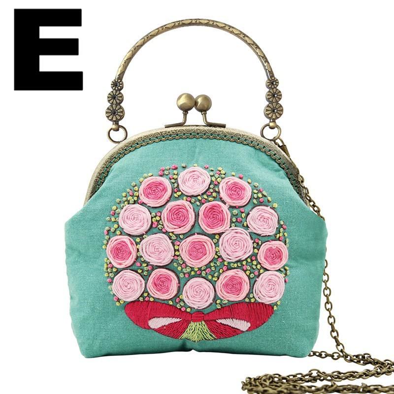 Embroidery Kiss Lock Bag Kit  | Handmake Creative Gifts |  Diy Needlework Backpack - E - image 12