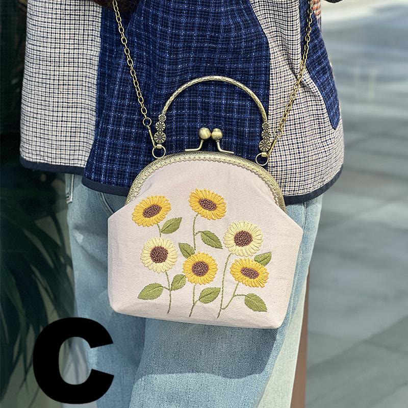 Embroidery Kiss Lock Bag Kit  | Handmake Creative Gifts |  Diy Needlework Backpack - C - image 10