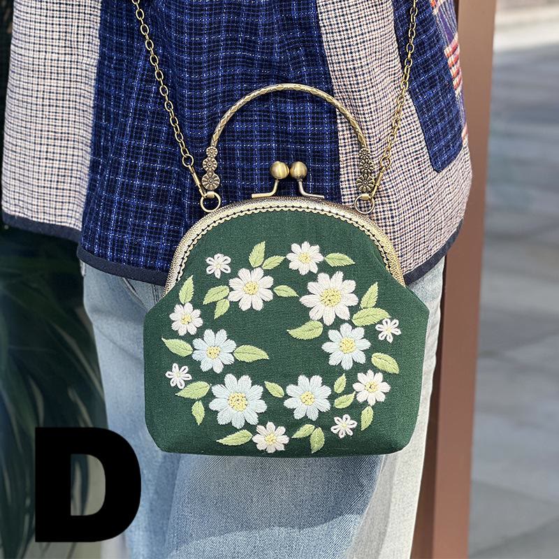 Embroidery Kiss Lock Bag Kit  | Handmake Creative Gifts |  Diy Needlework Backpack - D - image 11