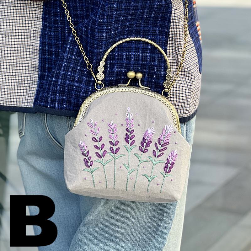 Embroidery Kiss Lock Bag Kit  | Handmake Creative Gifts |  Diy Needlework Backpack - B - image 9