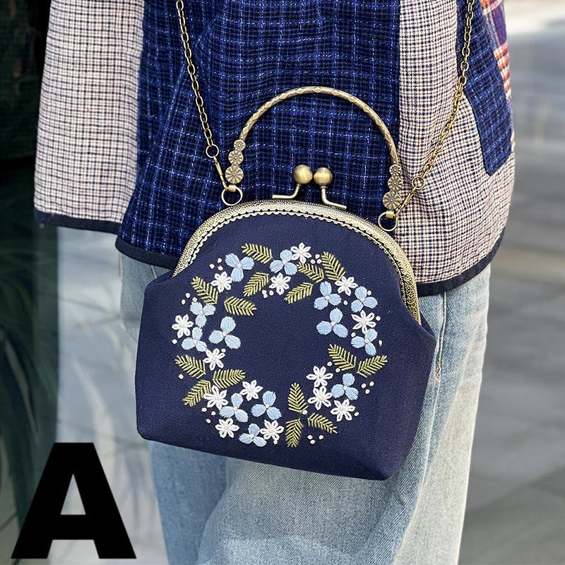 Embroidery Kiss Lock Bag Kit  | Handmake Creative Gifts |  Diy Needlework Backpack - A - image 8