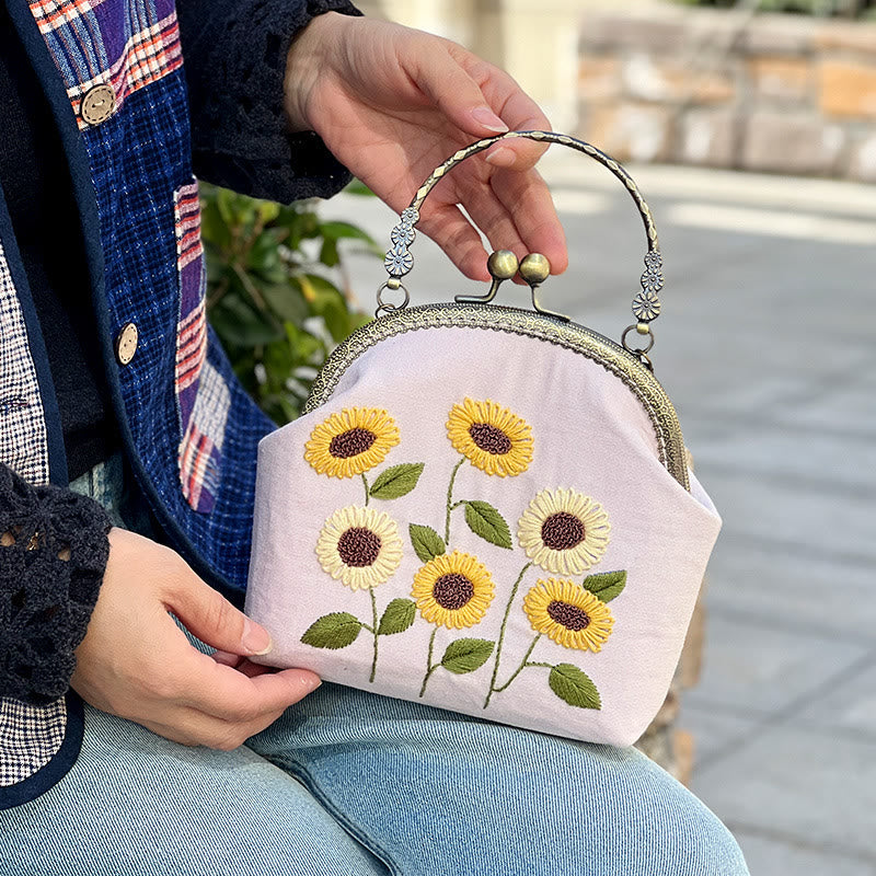 Embroidery Kiss Lock Bag Kit  | Handmake Creative Gifts |  Diy Needlework Backpack - image 2