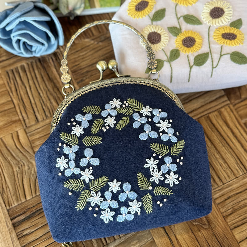 Embroidery Kiss Lock Bag Kit  | Handmake Creative Gifts |  Diy Needlework Backpack - image 1