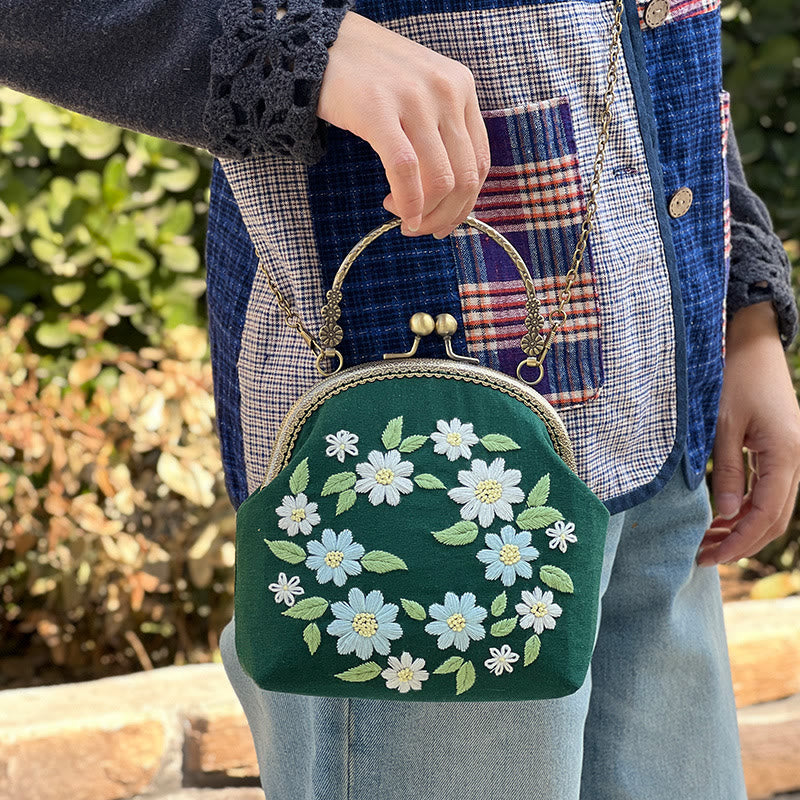 Embroidery Kiss Lock Bag Kit  | Handmake Creative Gifts |  Diy Needlework Backpack - image 3