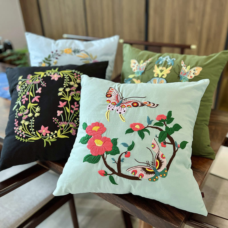 Embroidered  Pillow Case Kits  | Diy Needlepoint Home Deco | Vintage Handmake Crafts - image 0