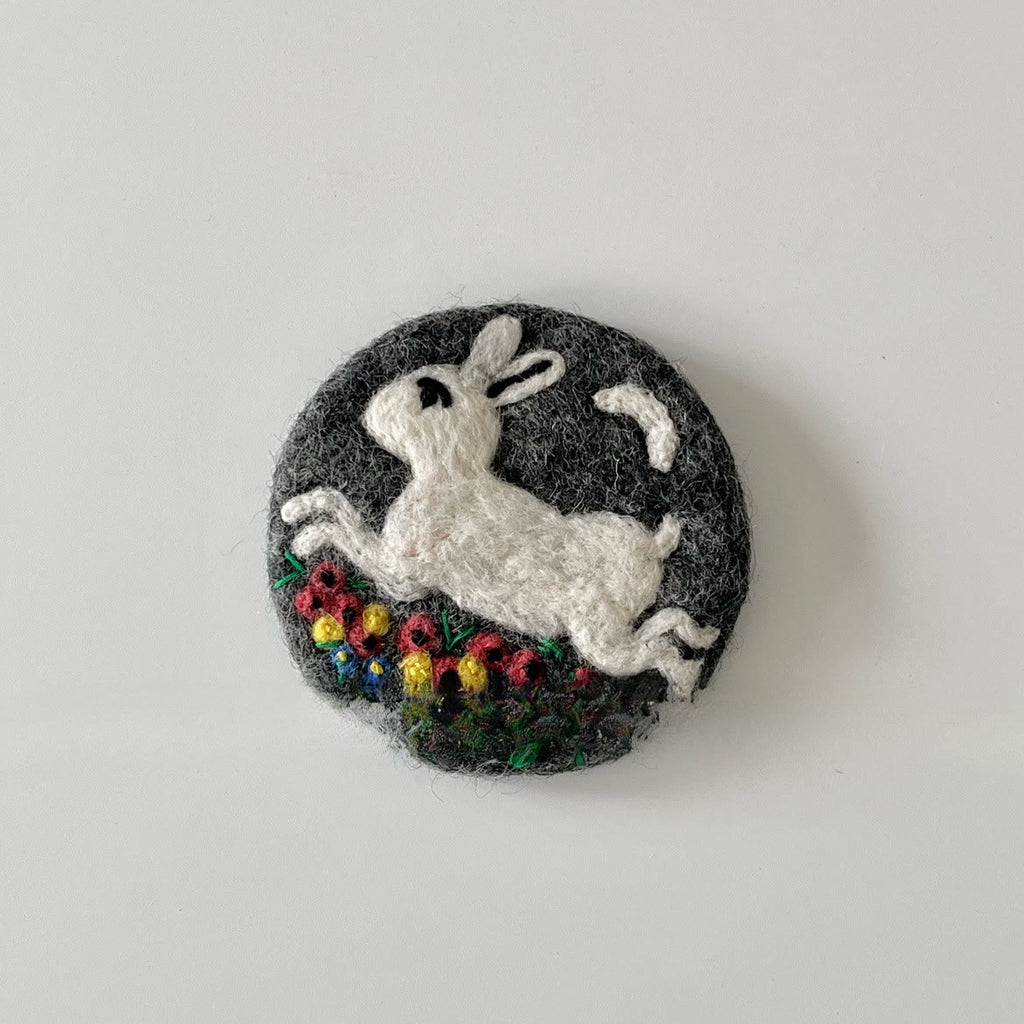 Needle Felted Coaster - Handmake Creative Crafts | Novelty Home Decoration | Different Shapes Coaster - Round-Rabbit - image 8