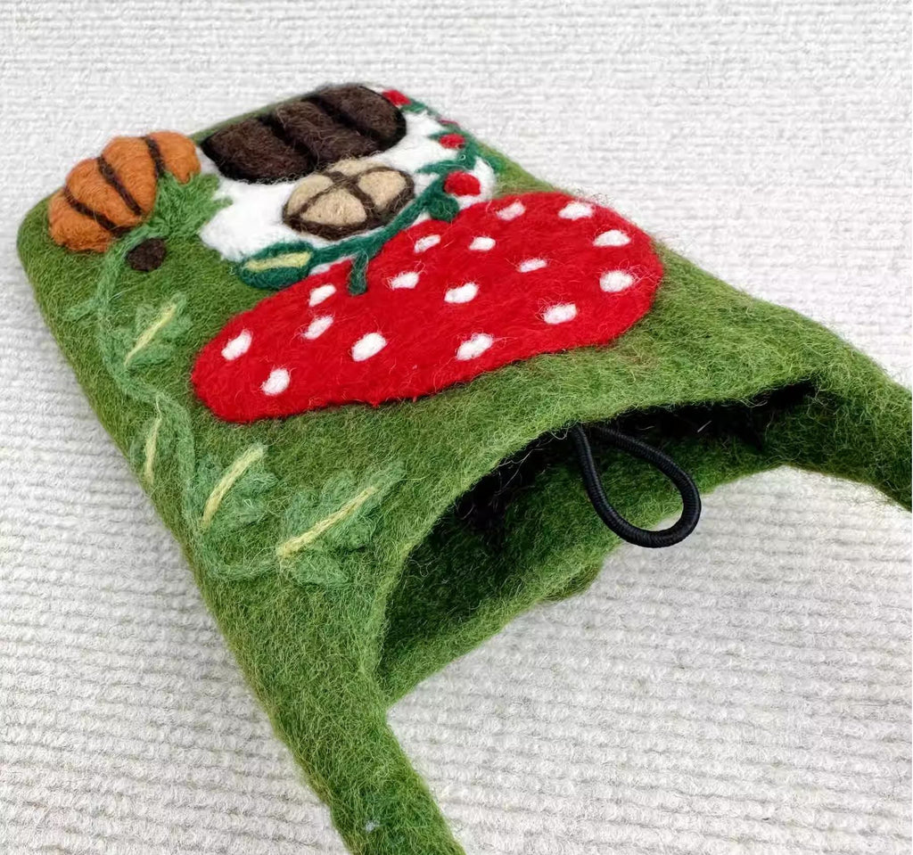 Needle Felted Bag - Handmake Mushroom Mini Crossbody Bag  |  Nice Felted Craft For Gifts - image 6