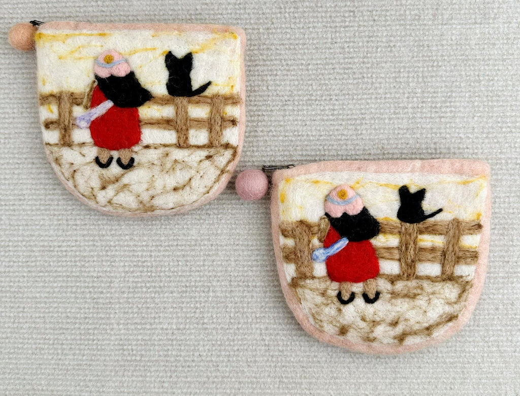 Needle Felted Bag - Handmak Mini Purse | Portable Daily Coin Bag - Pink - image 2