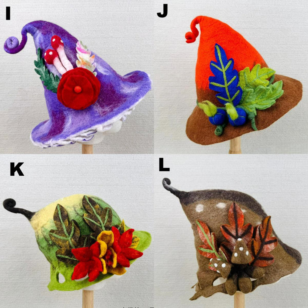 Needle Felted Hat - Handmake Festival Fancy Hat  | Halloween Wizard Hat | Mystical Woodland Holiday Crafts  - L - image 8