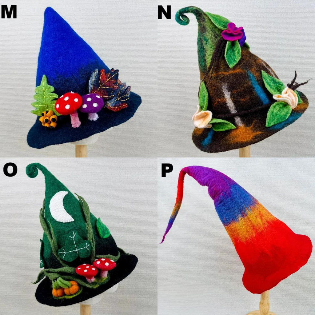 Needle Felted Hat - Handmake Festival Fancy Hat  | Halloween Wizard Hat | Mystical Woodland Holiday Crafts  - P - image 10
