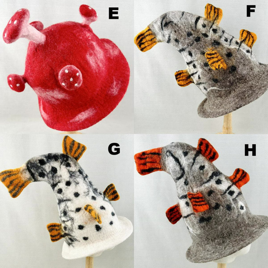 Needle Felted Hat - Handmake Festival Fancy Hat  | Halloween Wizard Hat | Mystical Woodland Holiday Crafts  - H - image 7