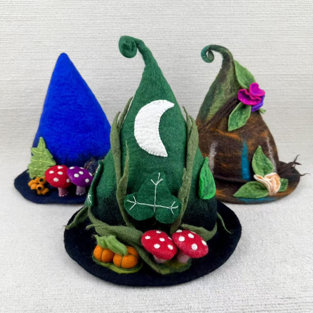 Needle Felted Hat - Handmake Festival Fancy Hat  | Halloween Wizard Hat | Mystical Woodland Holiday Crafts  - image 0
