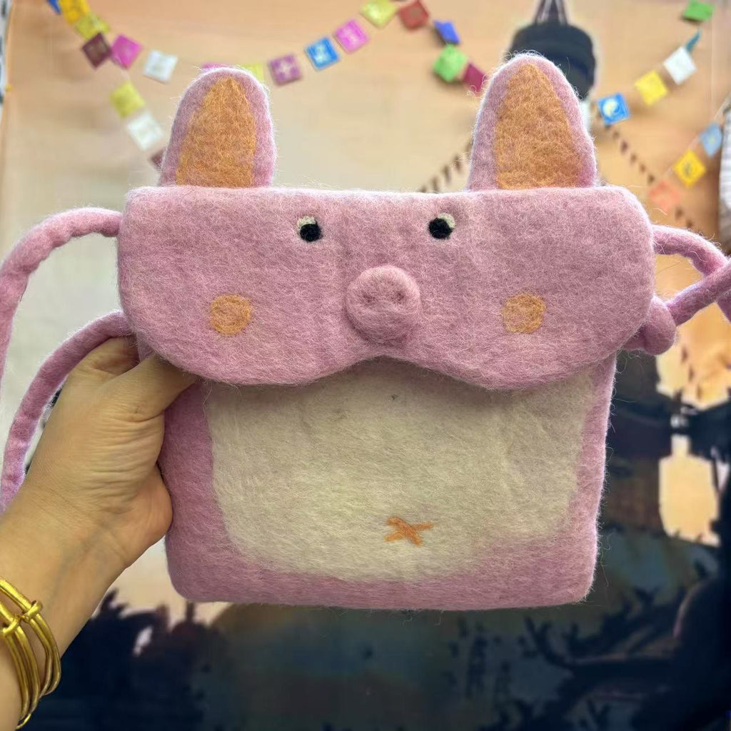 Needle Felted Bag - Adorable Animal Crossbody Bags |  Various Size Bag | Perfect And Versatility Gifts For Mom - S-Pig - image 2