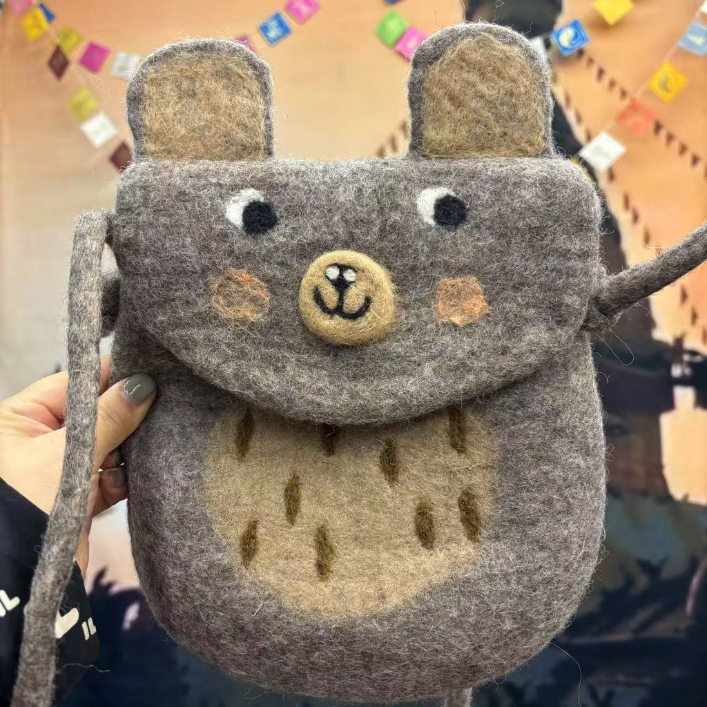 Needle Felted Bag - Adorable Animal Crossbody Bags |  Various Size Bag | Perfect And Versatility Gifts For Mom - M-Bear - image 9
