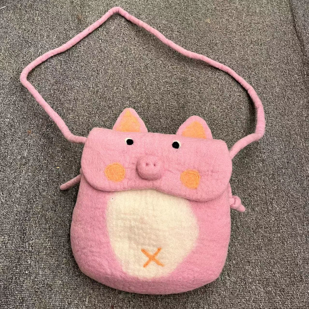 Needle Felted Bag - Adorable Animal Crossbody Bags |  Various Size Bag | Perfect And Versatility Gifts For Mom - L-Pig - image 11