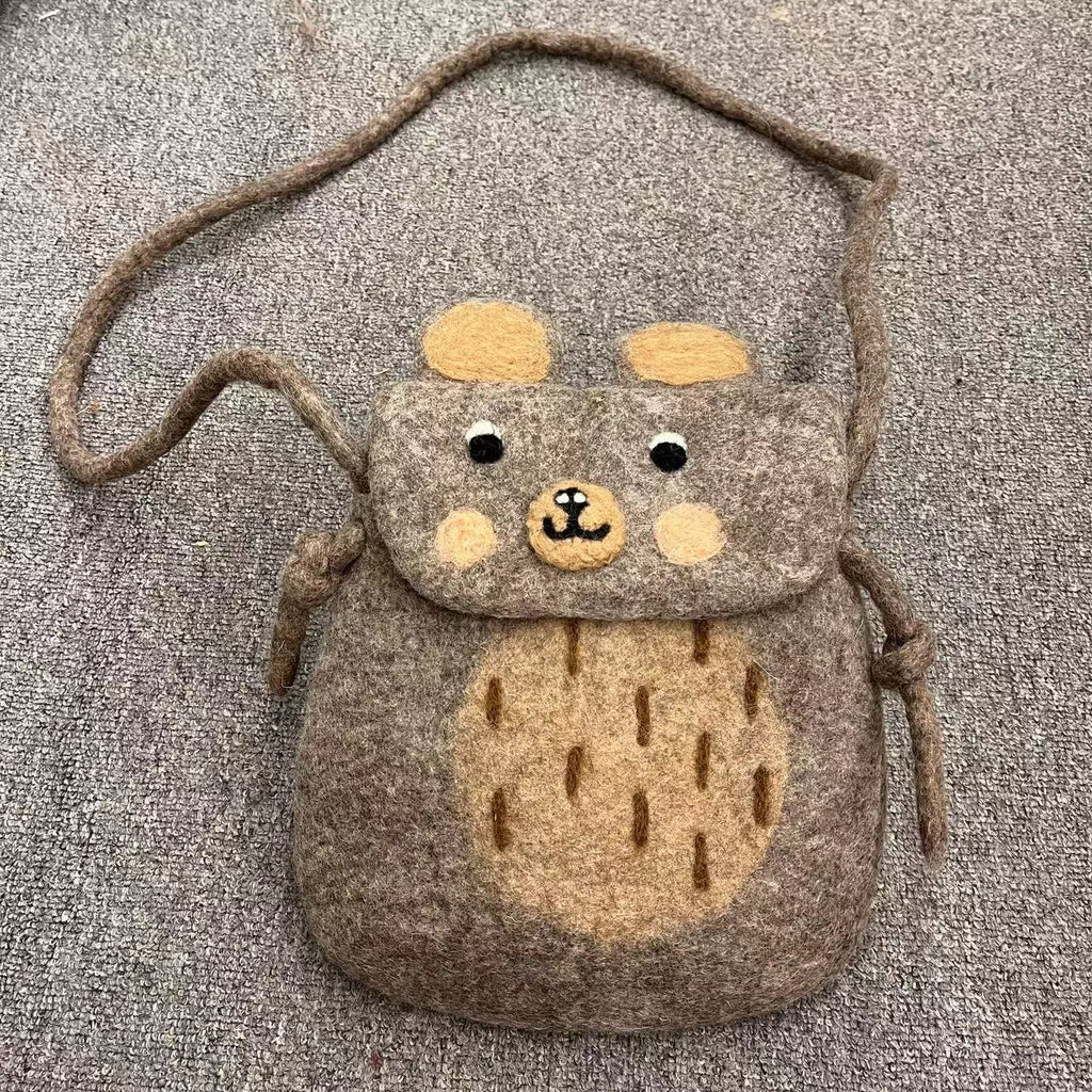 Needle Felted Bag - Adorable Animal Crossbody Bags |  Various Size Bag | Perfect And Versatility Gifts For Mom - L-Bear - image 13