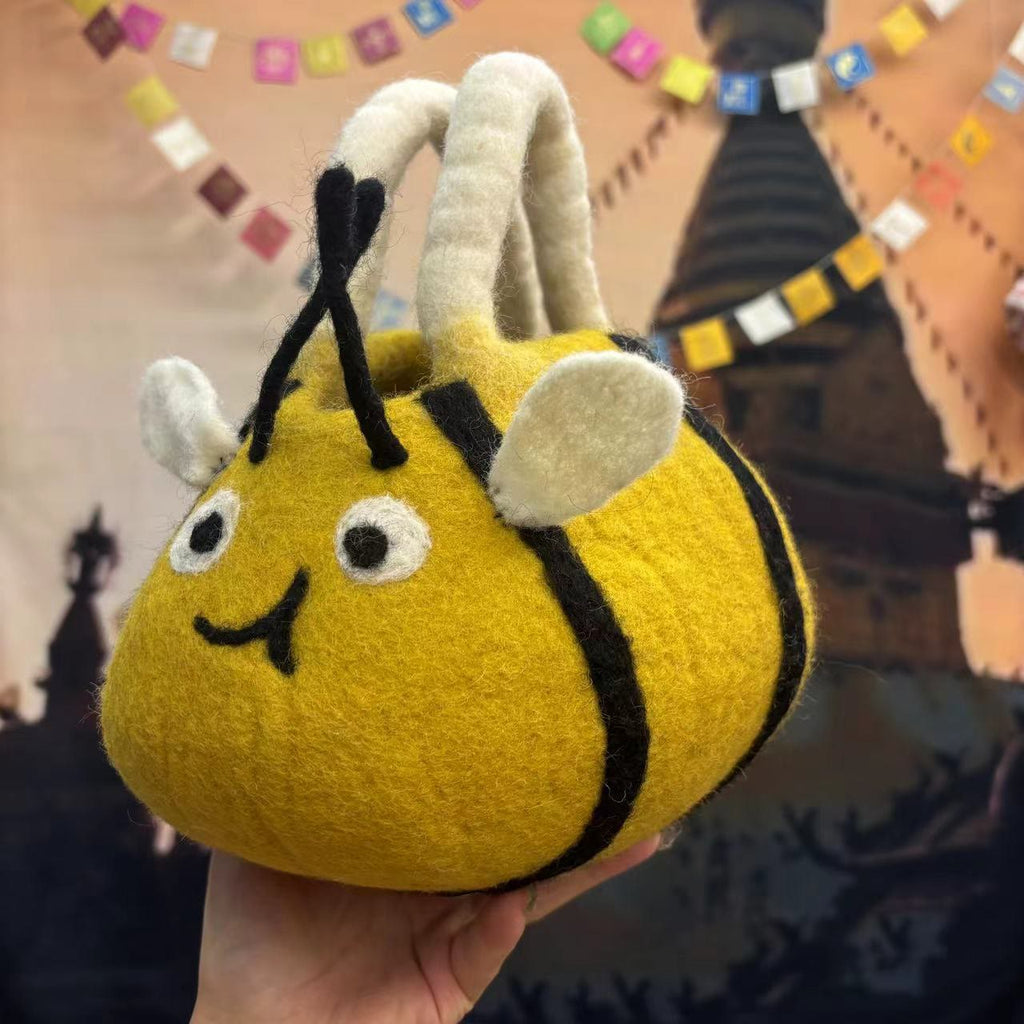 Needle Felted Bag - Adorable Bee Clutch Bag | Handmade Felted Crafts  - Yellow Bee - image 1
