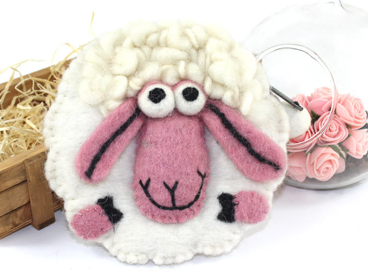 Needle Felted Bag - Round Sheep Coin Purse | Cute Handmade Money Pouch |  Lovely Gift For Kids - image 14