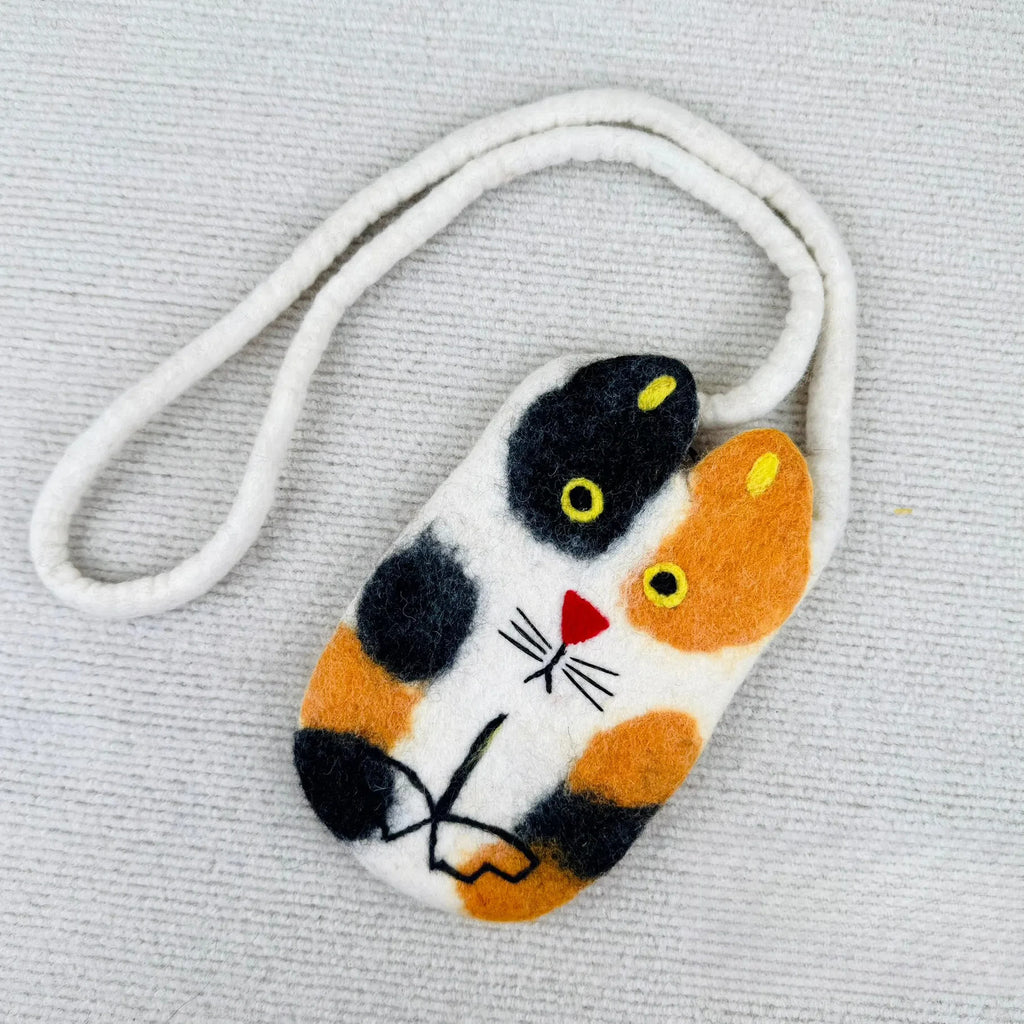 Needle Felted Bag - Lovely Animals Crossbody Bag  | Handmake Gifts For Women | Mini Pouch For  Kids - Kitten bag - image 5