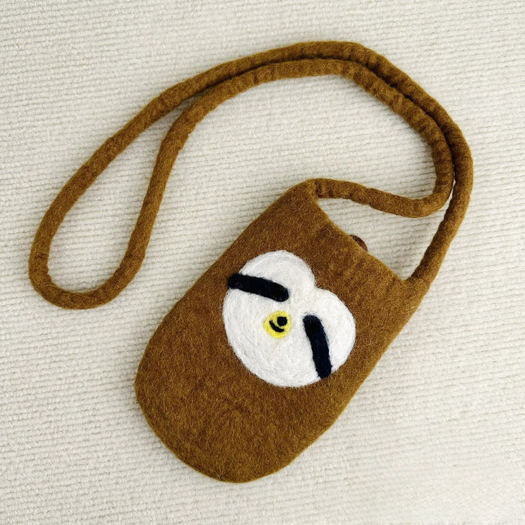Needle Felted Bag - Lovely Animals Crossbody Bag  | Handmake Gifts For Women | Mini Pouch For  Kids - Sloth bag - image 6