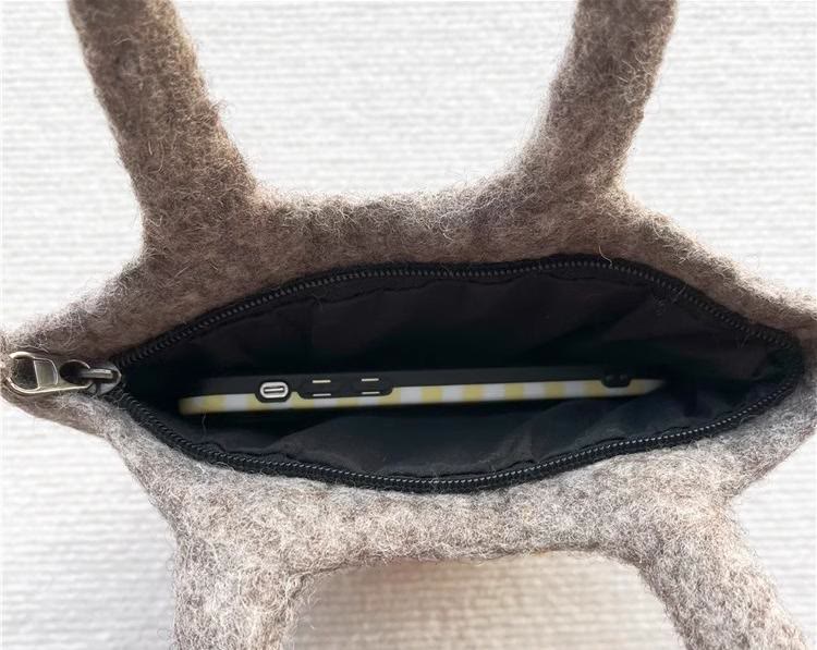 Needle Felted Bag - Little Sheep Animal  Clutch |  Wool Handbag Gift For Women  - image 3