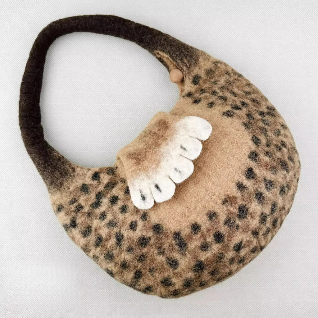 Needle Felted Bag - Creative Cat Paw Clutch |  Unique Small Hobo Bag | Fashion Felted Craft - image 2