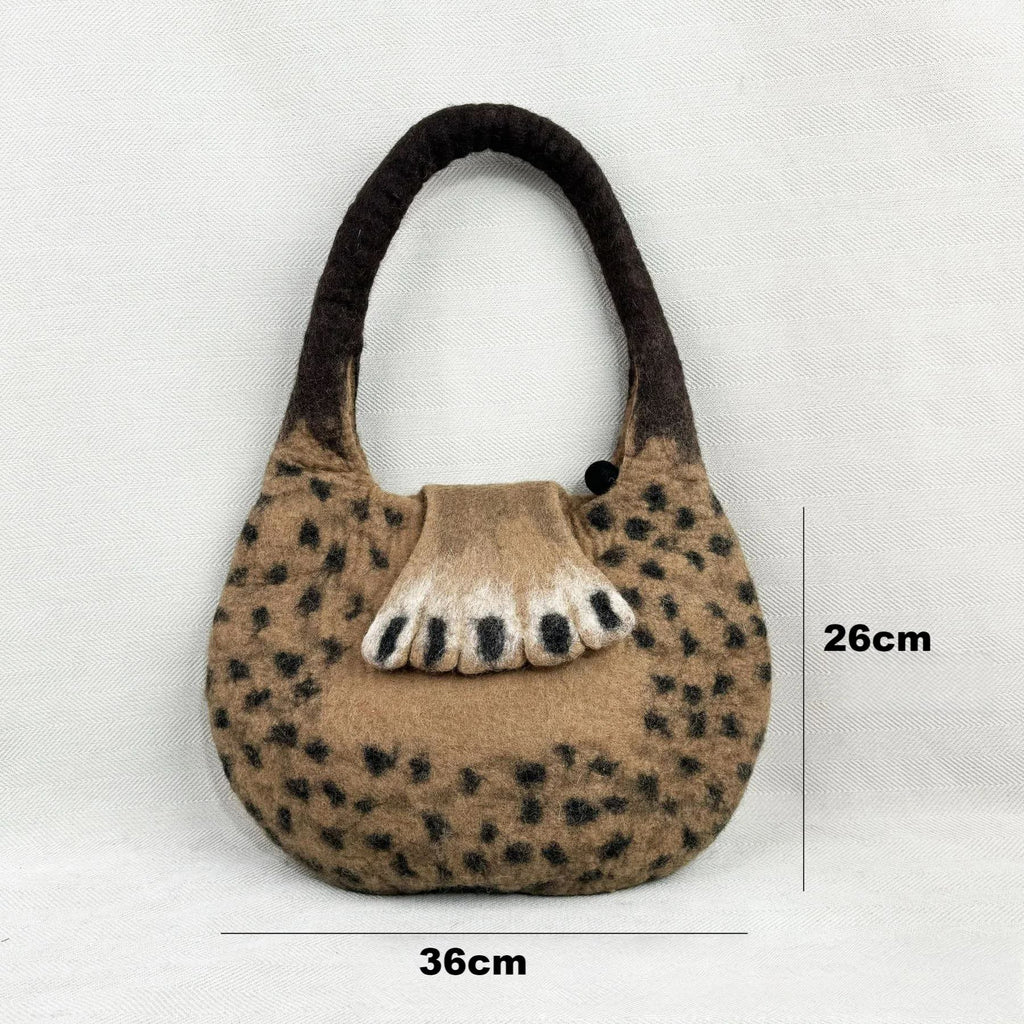 Needle Felted Bag - Creative Cat Paw Clutch |  Unique Small Hobo Bag | Fashion Felted Craft - image 4