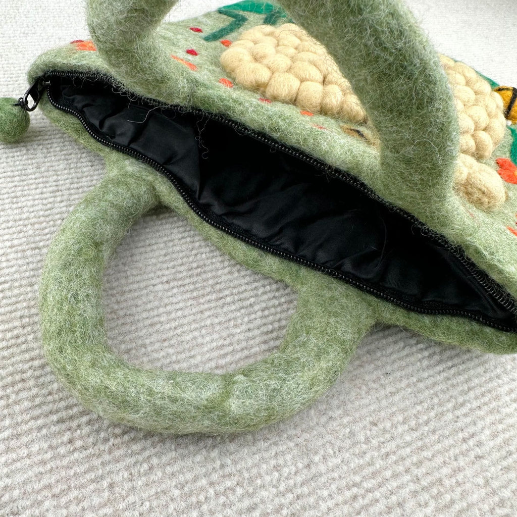 Needle Felted Bag - Portable Daily Handbag  | Sheep Felted Handmake Bag | Gift For Kids - image 3