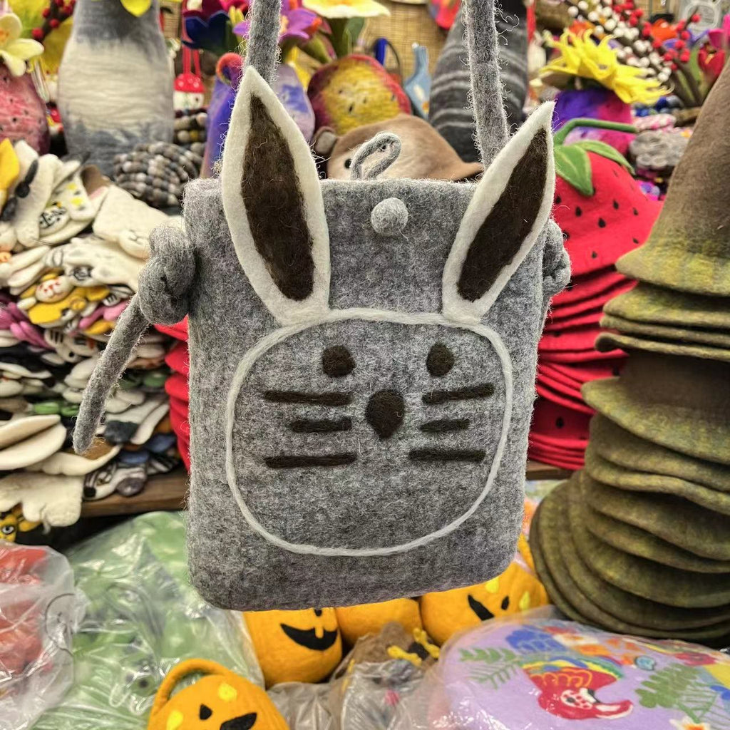 Needle Felted Bag -  Rabbit  Felted Strap Bag | Different Shapes Animal Bag | Lovely Birthday Gifts - Rectangular bag - image 2