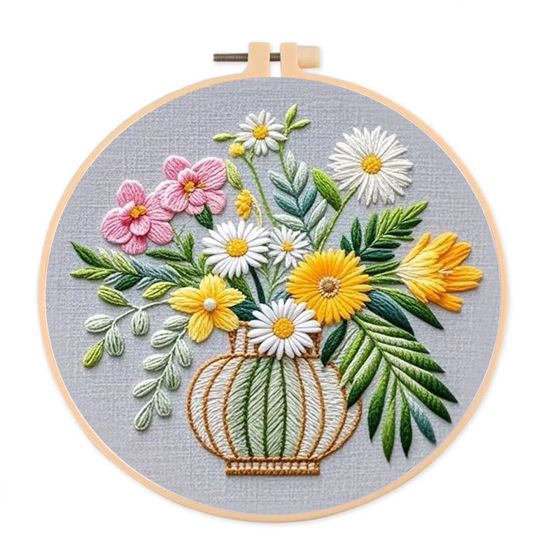 Rubbyoo Embroidery Kit -  Bloomming Flower | Colorful Home Decoration - 20*20cm - image 0
